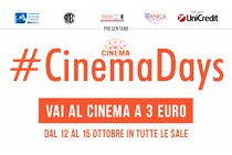 CinemaDays, ad ottobre in sala a soli 3 euro